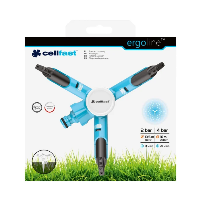 Aspersor rotativ Cellfast TWISTER BASIC cu 3 brațe și țăruș [3]