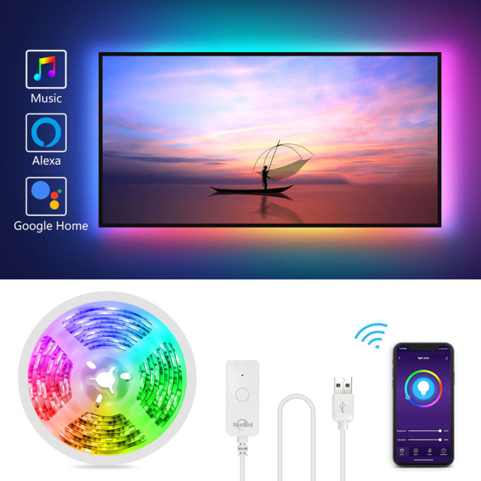 Banda LED Smart Gosund -B WiFi USB, 2.8 metri, Alexa, Google Asistant [8]