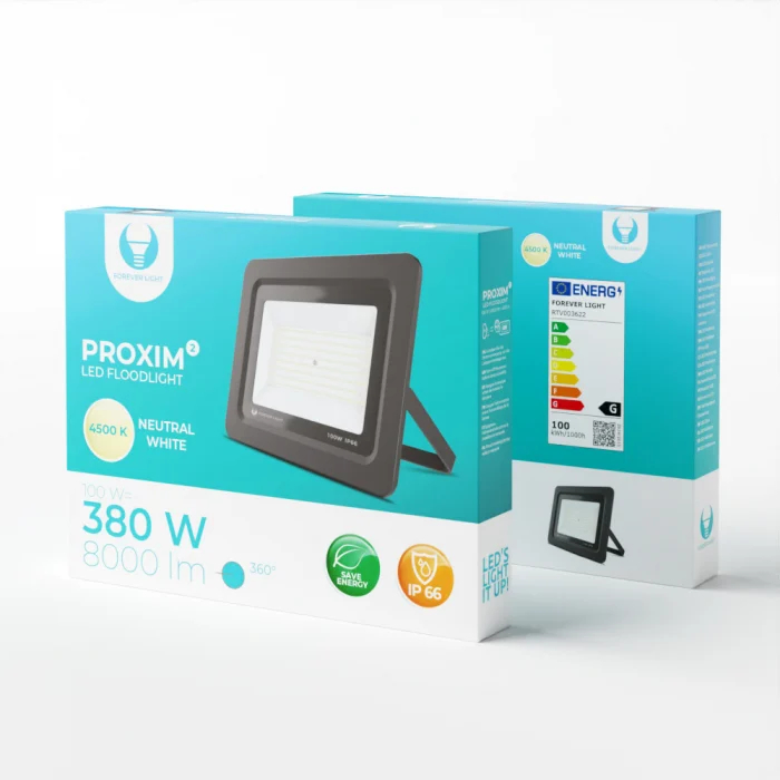 Proiector LED Forever Light PROXIM II de 100 W cu 8000 lm și lumină neutră [2]