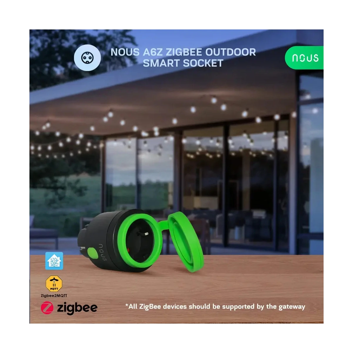 Set 2 prize Inteligente WiFi pentru exterior NOUS A6Z,16A - ZigBee 3.0, Monitorizare energie, IP44 [4]