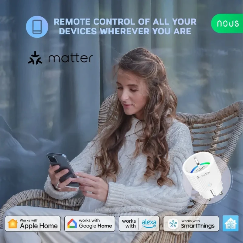 Set de patru prize inteligente NOUS A8M cu Matter și monitorizarea consumului [3]