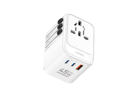 Adaptoare & accesorii - Adaptor priza international GaN LDNIO Z8, 1XUSB, 2XUSB-C, Incarcare rapida, 45W