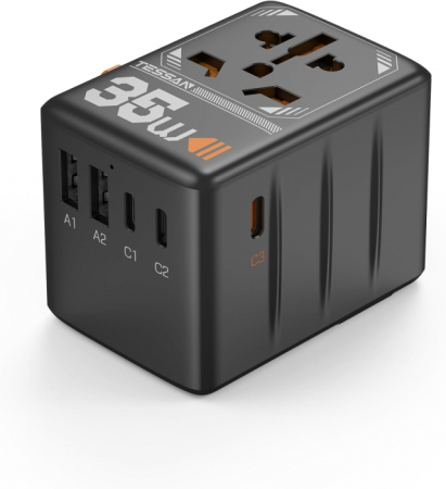 Casa & Confort - Adaptor universal de călătorie Tessan TS-WTA02 cu USB-C 35 W