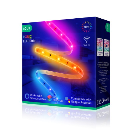 Casă Inteligentă - Banda LED Nous Wifi RGBIC F5, 10m, Smart, Sincronizare Muzica