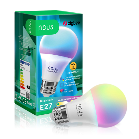 Iluminat inteligent - Bec LED RGB Smart NOUS ZigBee, E27, Control din aplicatie