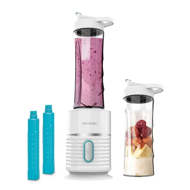 Aparate de bucătărie - Blender Cecotec Power Titanium 500 EasyGo, 500W, 2 recipiente 600ml, 2 tuburi frigorifice