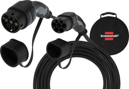 Stații de încărcare auto - Cablu de incarcare pentru masini electrice Brennenstuhl EV , 5 m, Type 2, 11kW, IP65, Trifazat, 20A, Mode 3, Geanta inclusa