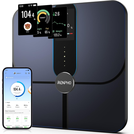 Casă Inteligentă - Cantar SMART Digital RENPHO R-A031 Body Composition, Wifi, Bluetooth, Greutate, BMI, Grasime Corporala, Muschi, Oase, Apple Health, Fitbit, Samsung Health