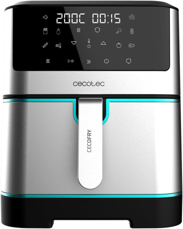 Aparate de bucătărie - Friteuza cu aer cald fara ulei Cecotec Cecofry Supreme 8000, Air Fryer, 1800W, 8L, Control tactil, 10 Programe Presetate