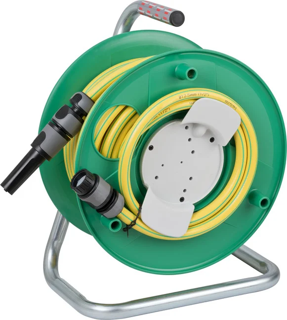 Exterior & Gradina - Furtun de grădină cu tambur Brennenstuhl 20m, 1/2", duză pulverizare și opritor apă