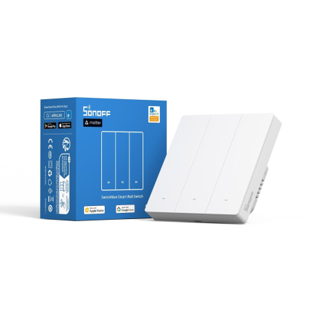Întrerupătoare inteligente - Intrerupator Smart Sonoff , WiFi, 6A, Matter, 3 canale
