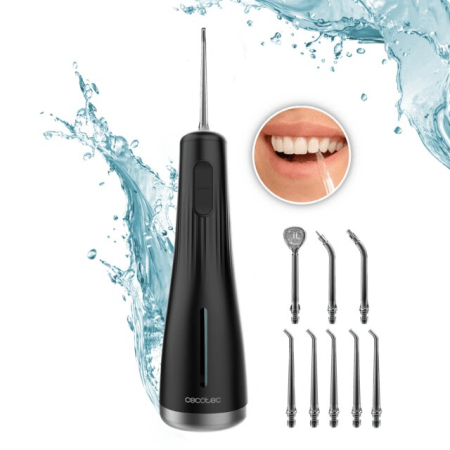Îngrijire & Wellness - Irigator bucal Cecotec ToothCare Jet Liberty, 1600 pulsatii, 8 capete diferite, 250ml, 130 PSI, 4 moduri, portabil