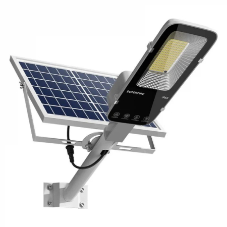 Proiectoare - Lampa solara stradala LED Superfire FF5-A, Panou solar, Telecomanda, 63W, 500lm, 5000mAh