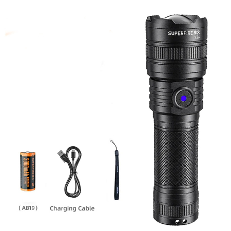 Lanterne & lămpi de lucru - Lanterna LED Superfire , 1200lm, 800M, 3700mAh, incarcare USB-C, 15W