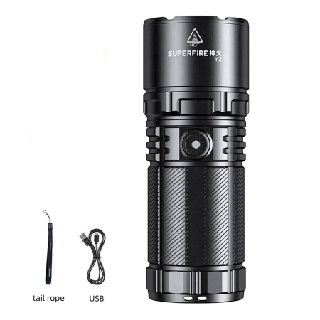 Lanterne & lămpi de lucru - Lanterna LED Superfire Y2, Zoom, 1400lm, 1000M, incarcare USB-C, Lumina fata, spate, 20W