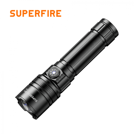 Lanterne & lămpi de lucru - Lanterna LED Superfire , Zoom, 600lm, 450M, 2000mAh, incarcare USB-C, 10W