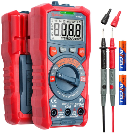Lanterne & lămpi de lucru - Multimetru digital AstroAI , TRMS 4000, Ohmmetru, Voltmetru 1,5V 9V 12V, Masurare fara contact, Lanterna