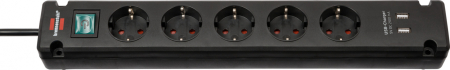 Bricolaj & Unelte - Prelungitor Brennenstuhl Bremounta 5 prize, 2 USB-uri, 3m, Buton On Off, prindere in suruburi