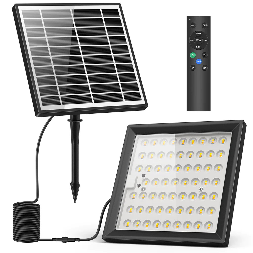 Proiectoare - Proiector LED MustWin UT88210 30W, Panou solar, IP65, 4500mAh, Telecomanda