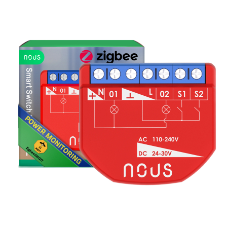 Relee inteligente - Releu inteligent Nous , 16A, ZigBee, 2 canal PM, Monitorizare energie