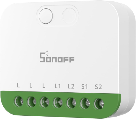 Relee inteligente - Releu Smart Sonoff , Matter, Control aplicatie, 2 canale, 16A, WiFI, Alb