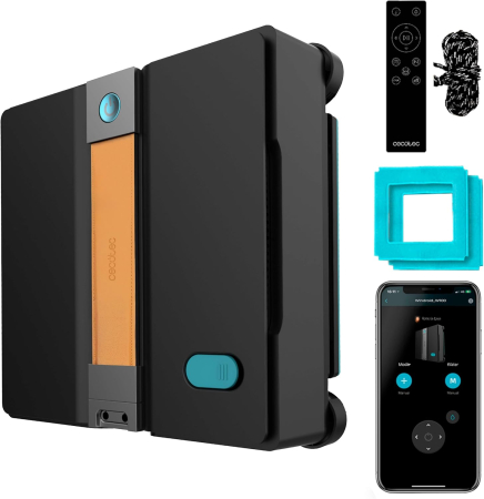 Electrocasnice - Robot curatare geamuri Cecotec Conga WinDroid W50 Double Spray Connected, Pulverizare dubla, 4 moduri de pulverizare, Telecomanda, 5 moduri de curatare