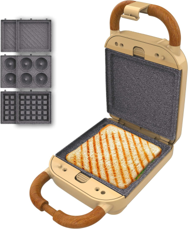 Electrocasnice - Sandwich maker Cecotec Rock nToast Retro One, 3 in 1, 700W, Sandwich, Gofre, Gogosi