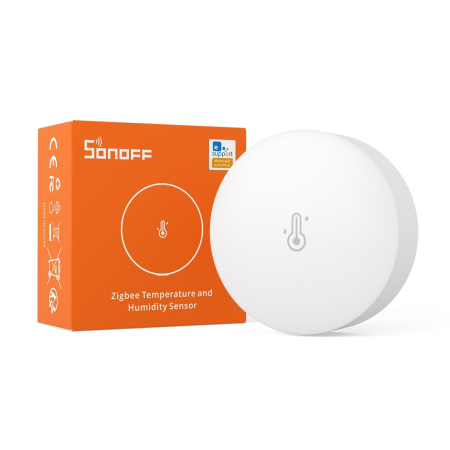Senzori inteligenți - Senzor inteligent de temperatura si umiditate Zigbee Sonoff (rotund)