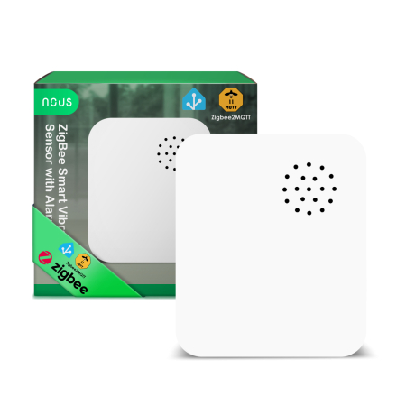 Senzori inteligenți - Senzor Vibratii Smart NOUS Zigbee 3.0, alarma anti-efractie cu sirena puternica, notificari aplicatie, compatibil Alexa Google Assistant
