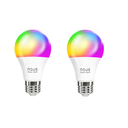 Casă Inteligentă - Set 2 becuri LED NOUS RGB Smart, E27, Control din aplicatie
