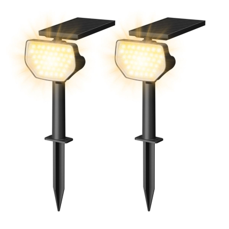 Lămpi solare - Set 2 bucati lampi solare LED Lepro , 43 leduri, IP65 lumina alba calda, 2 moduri
