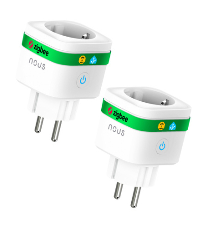 Casă Inteligentă - Set 2 prize inteligenta wifi Nous A7Z,16A - ZigBee 3.0, Monitorizare Consum, Compatibila Alexa Google