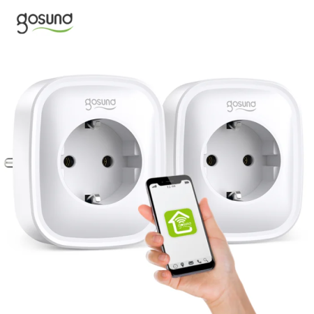 Casă Inteligentă - Set 2 prize inteligente WiFi Gosund SP112, 16A, 2X USB,Tuya, Monitorizare consum energie