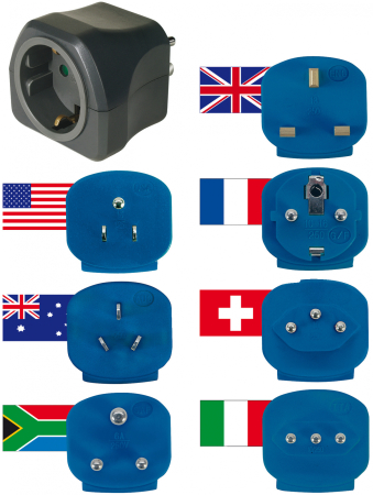Prize & adaptoare - Set Adaptor pentru priza Brennenstuhl 7 in1, Universal peste 150 de tari