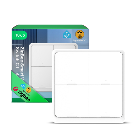 Telecomenzi universale smart - Telecomanda Smart NOUS C1 Zigbee, 4 butoane, control scene smart, wireless, compatibil Alexa Google Assistant