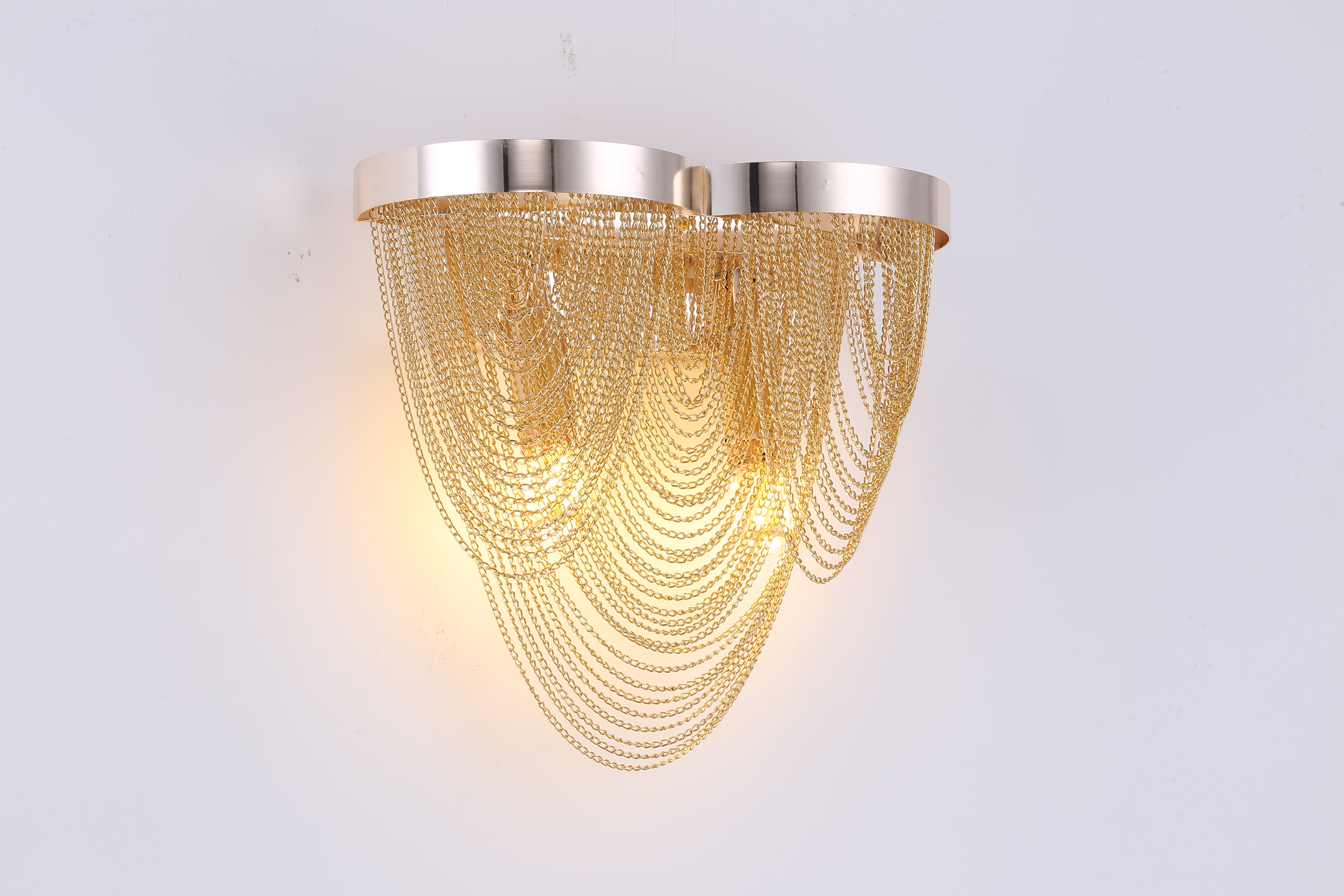 Candelabre LED Cristal Moderne - Candelabru Aplice B8026/2GD, 2xE14, Diametru 23 cm, Auriu, Fier, Aluminiu