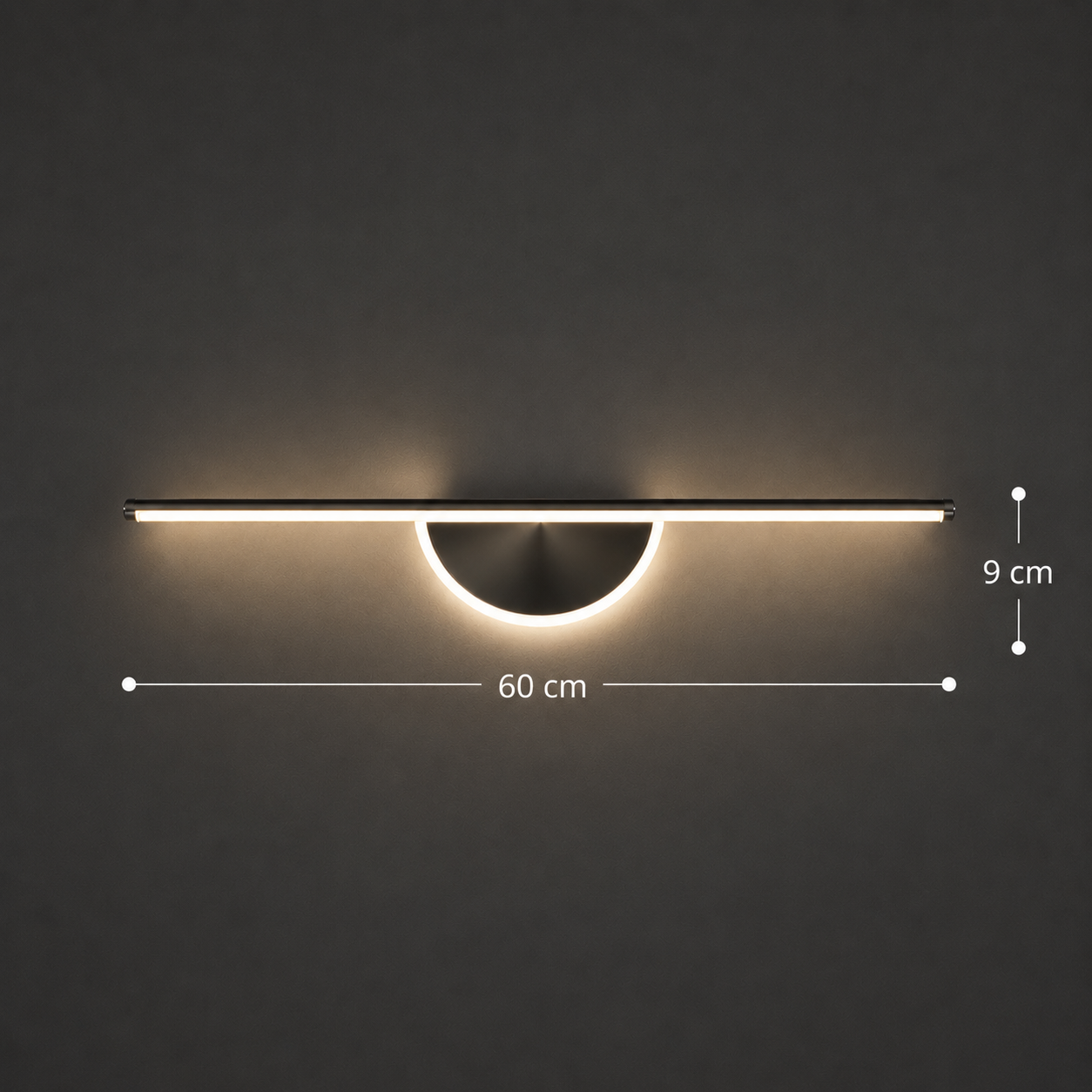 Aplica LED Decorativa BARAM, 21W, 60cm, Lumina Calda / Neutra/ Rece, Negru, Metal si Acril [3]