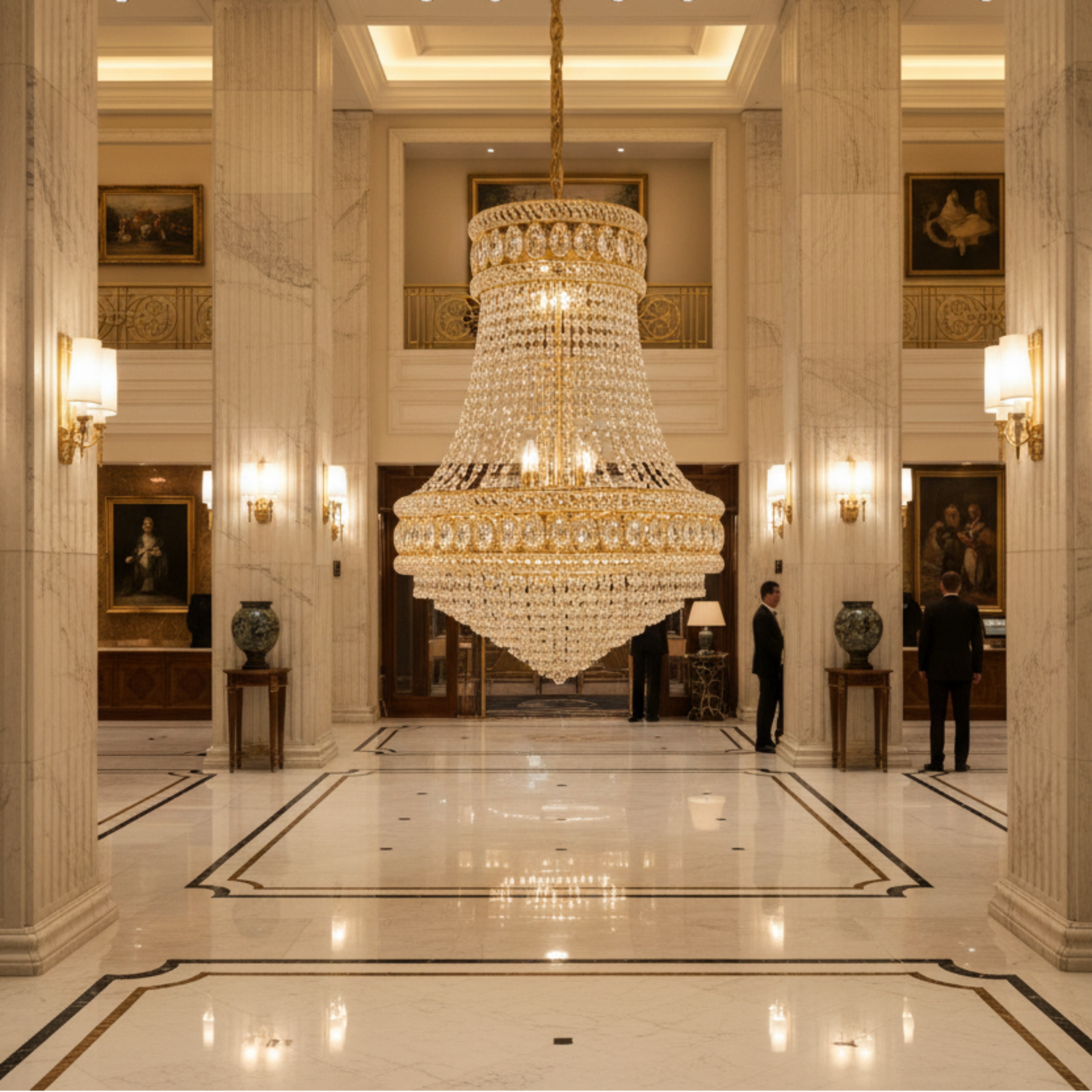 Candelabru Cristal EMPIRE Eleganza 10xE14, D50 cm, Auriu, Inaltime Reglabila, Metal si Cristal [2]