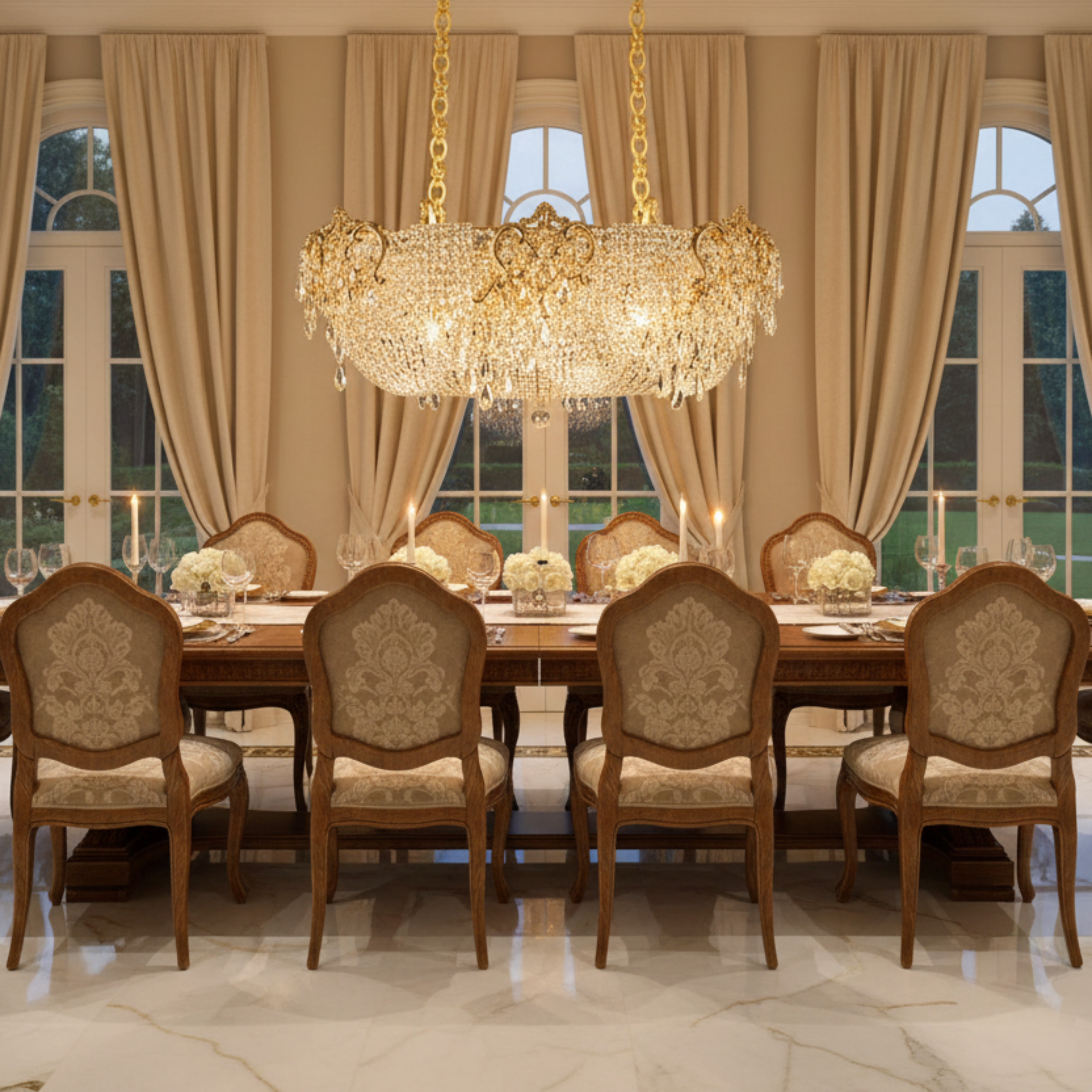 Produse Alessandro - Candelabru Cristal LUXE Supremo, 11xE14, Dimensiuni 83x33 cm, Inaltime 28cm, Auriu Lucios, Inaltime Reglabila, Design Elegant