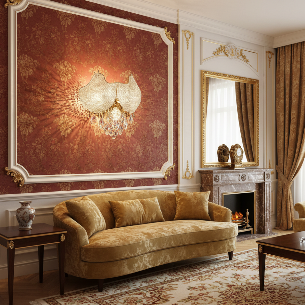 Aplica Cristal LUXE, 3xE14, Diametru 30 cm, Inaltime 31 cm, Auriu Lucios, Design Elegant [3]