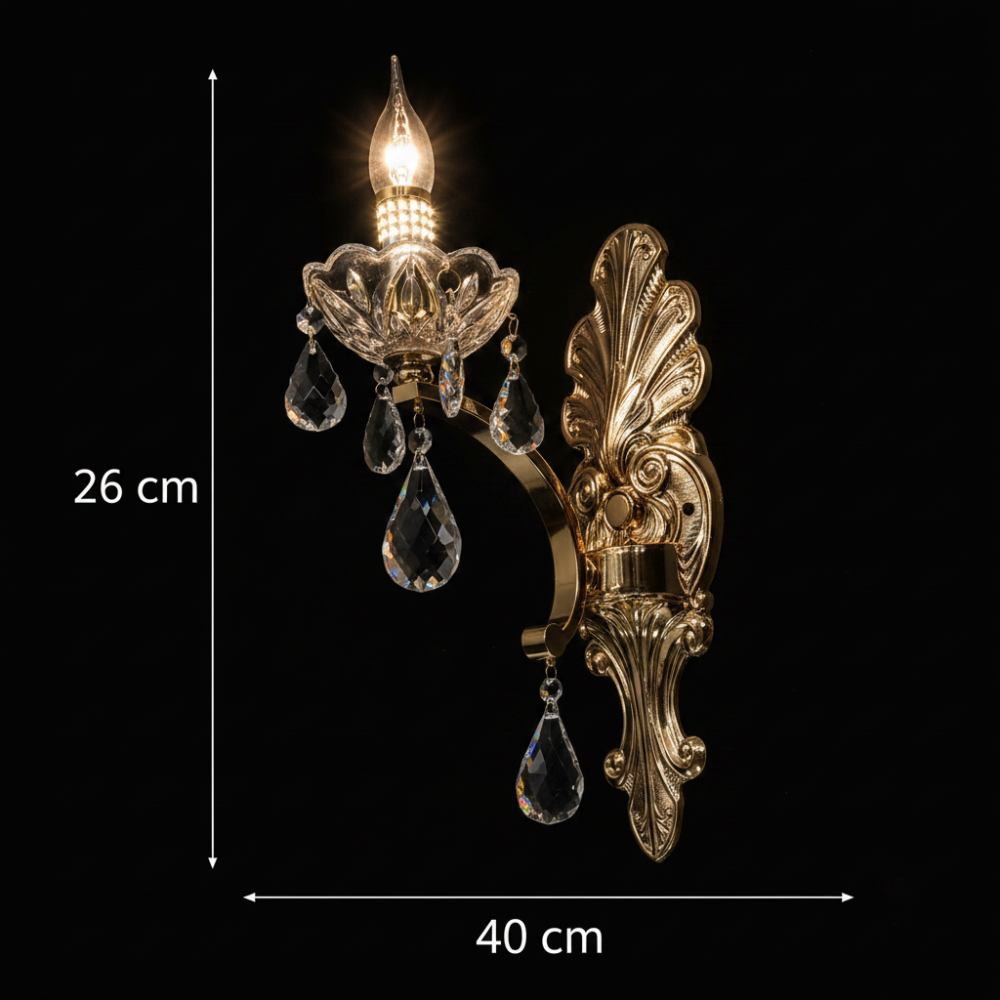 Aplica Cristal WATSON LAKE, 1xE14, Metal si Cristal, Auriu [4]