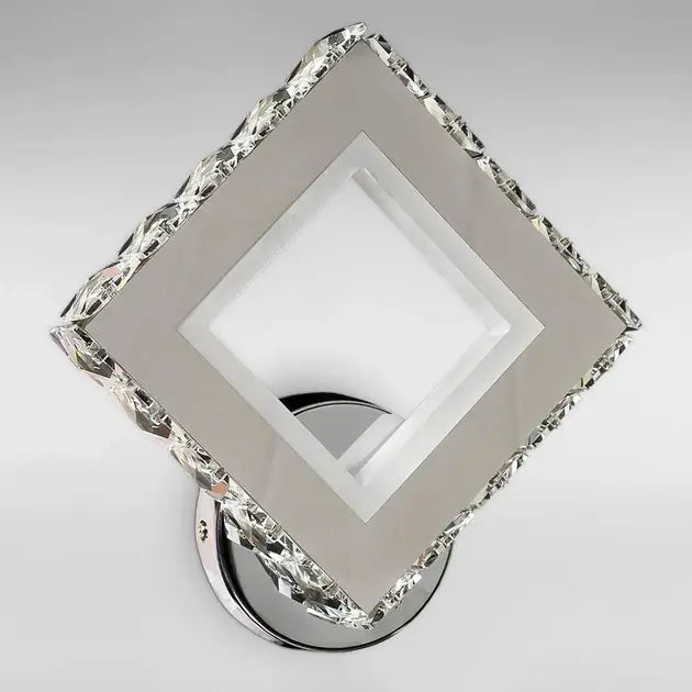 Aplica LED AP2881 cu Cristale, Patrat, 23.4W, Lumina Rece/Calda/Neutra, Crom Lucios [2]