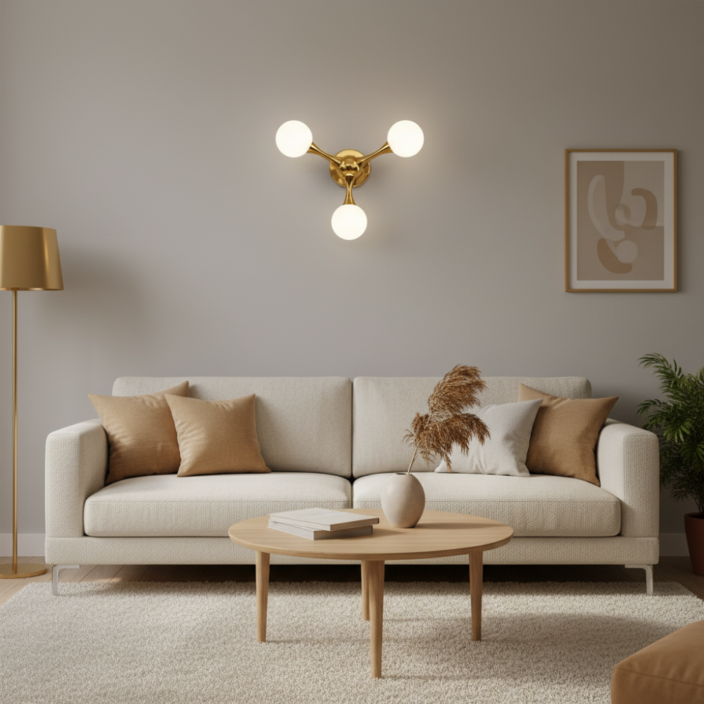 Aplica LED Decorativa ELEKTRA, 40x28cm, 3xG9, Metal si Sticla, Auriu [2]