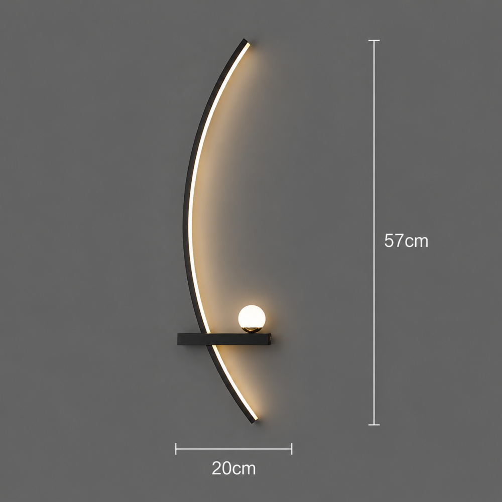 Aplica LED Decorativa GDANSK, 20W, 57x20cm, Lumina Calda / Neutra/ Rece, Negru, Metal si Acril [4]