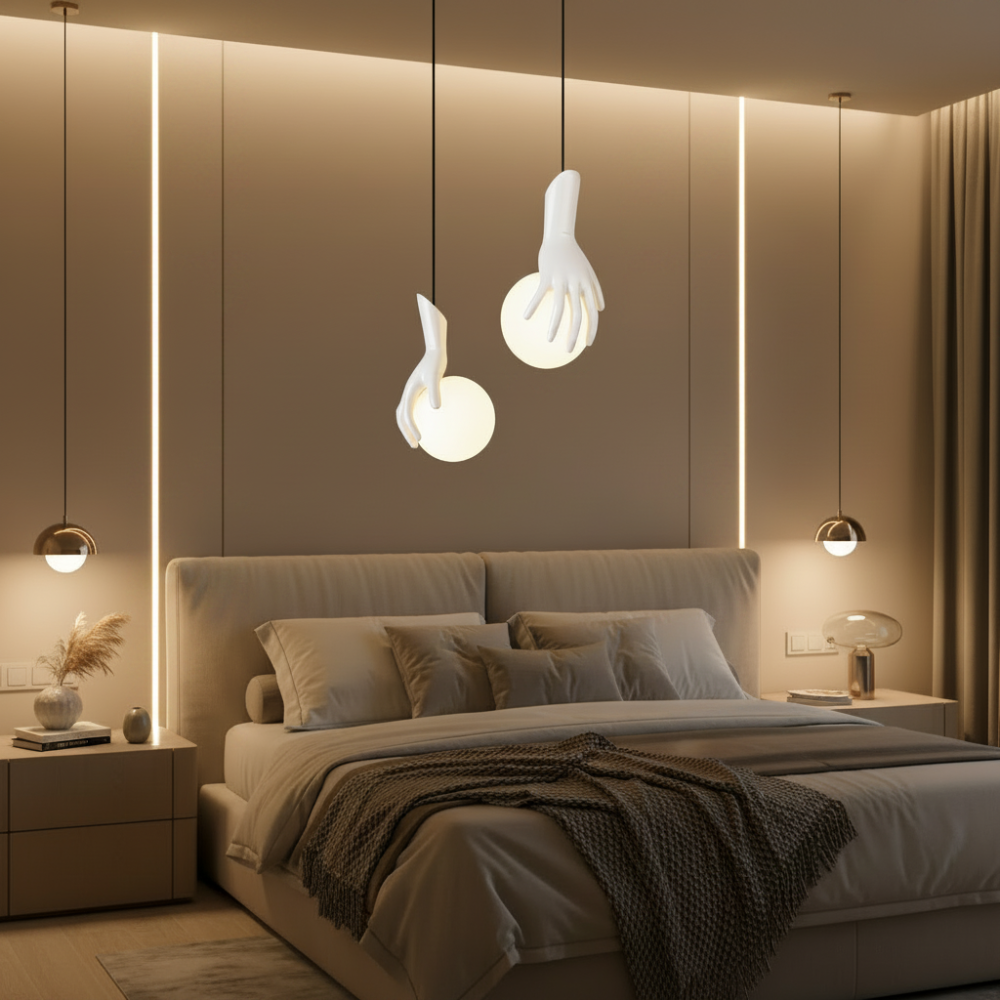 Aplica LED Decorativa MANOS, 13x120cm, 2xG9, Sticla si Resina, Alb [2]