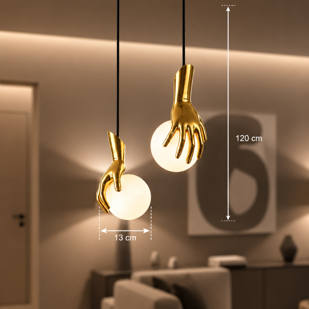 Aplica LED Decorativa MANOS, 13x120cm, 2xG9, Sticla si Resina, Auriu [4]