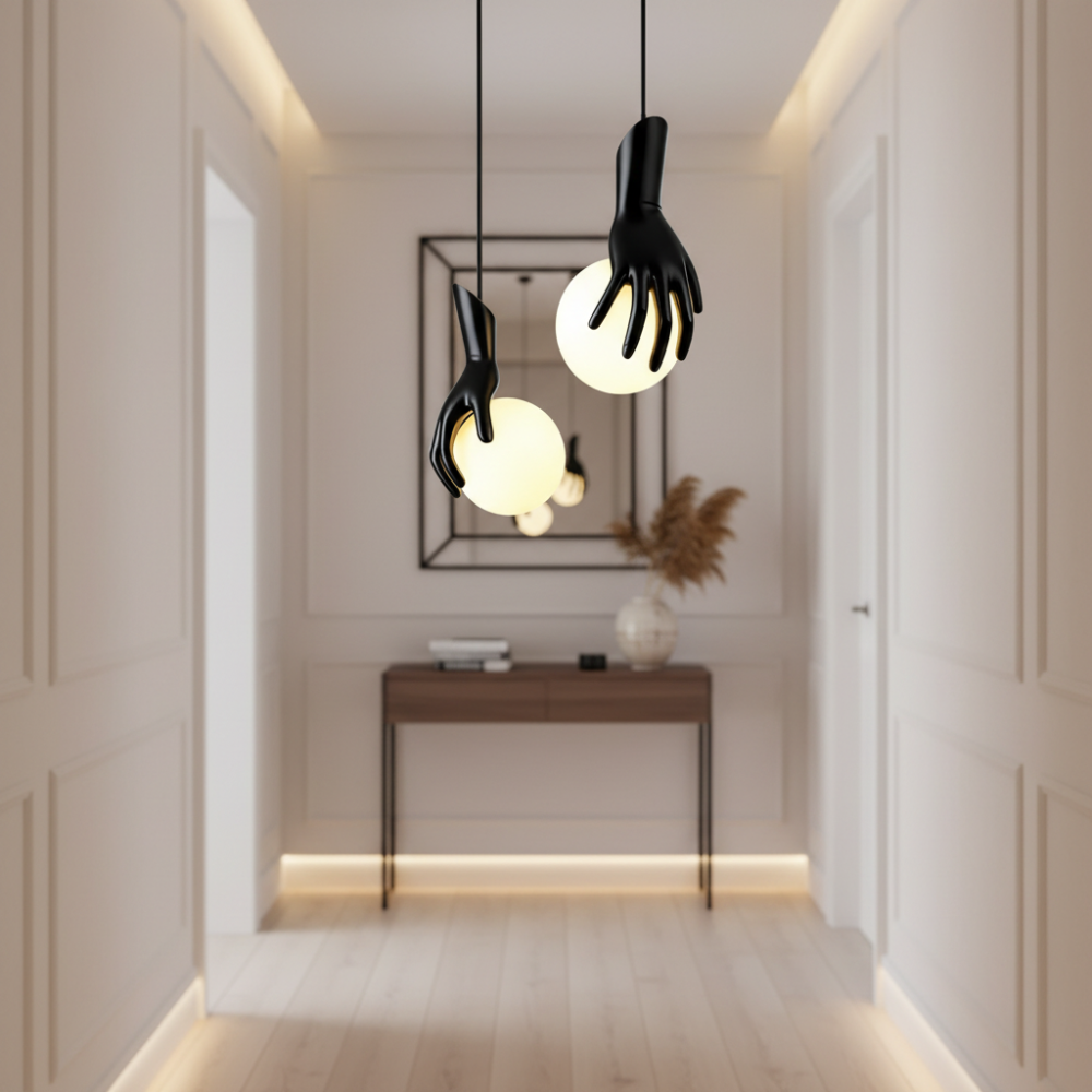 Aplica LED Decorativa MANOS, 13x120cm, 2xG9, Sticla si Resina, Negru [3]