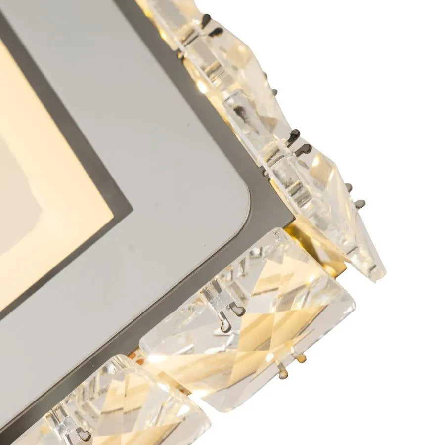 Aplica LED TERRANO cu Cristale, Patrat, 24W, Lumina Rece/Calda/Neutra, Alb & Inox [4]