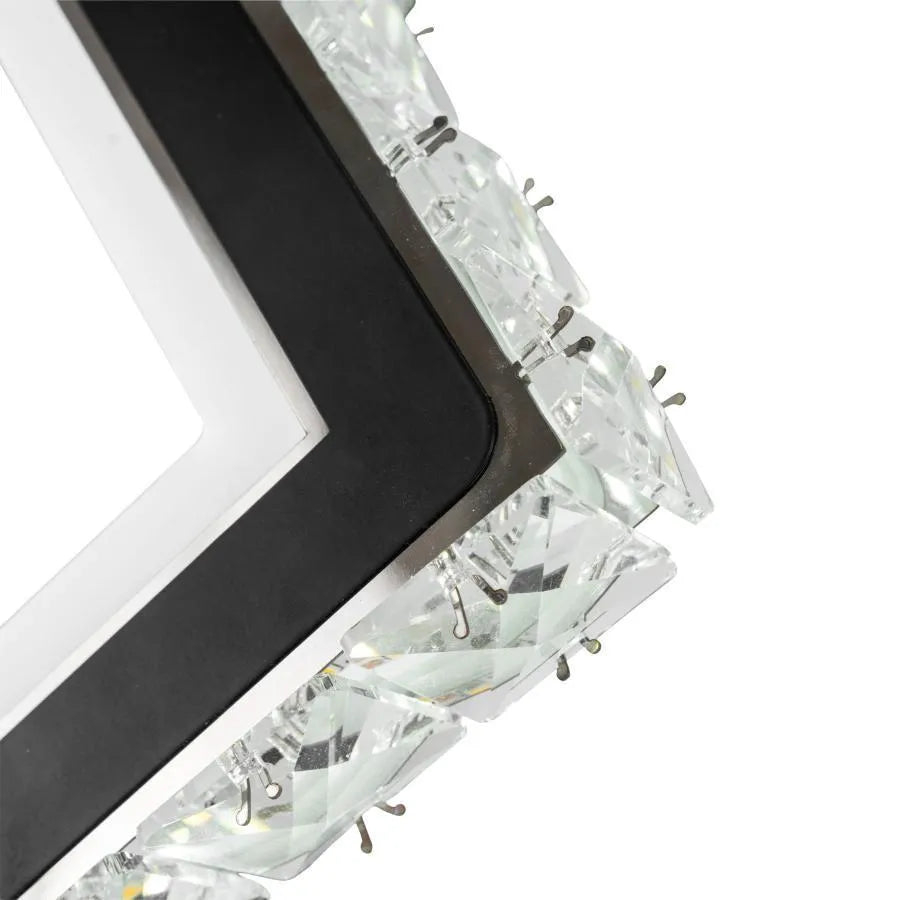 Aplica LED TERRANO cu Cristale, Patrat, 24W, Lumina Rece/Calda/Neutra, Negru & Inox [2]