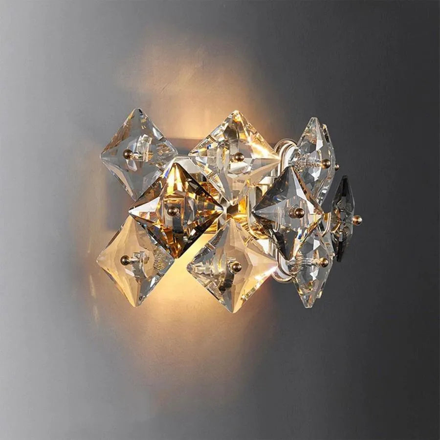 Aplica Zarina 2*E14, Metal si Cristal, Auriu [3]